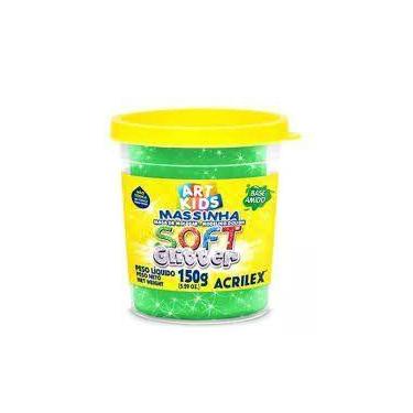 Imagem de Massa De Modelar 150gr Glitter Acrilex Soft Verde 206 MASSA DE MODELAR