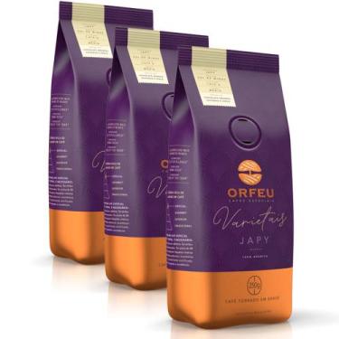 Imagem de Café em Grãos Premium Orfeu Japy Kit 3 Pacotes de 250g