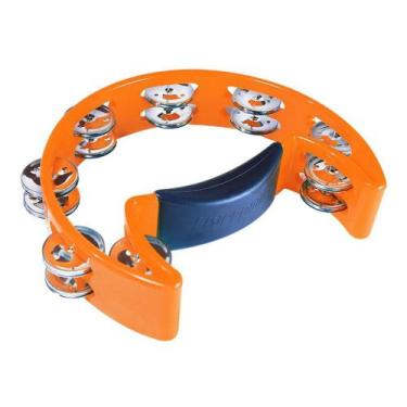Imagem de Pandeiro Meia Lua Liverpool PML 001 Laranja Platinelas 16 Pares