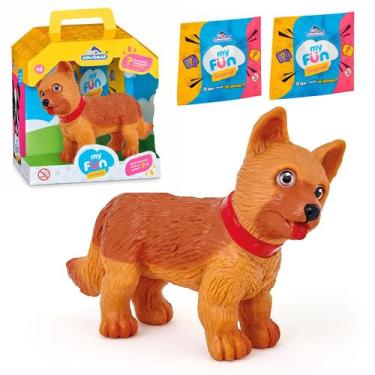 Imagem de Brinquedo Pet Em Vinil Cachorro Pastor Alemão Com Casinha E 2 Surpresa