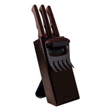 Imagem de Kit Churrasco Tramontina Black 5 Peças Inox Madeira