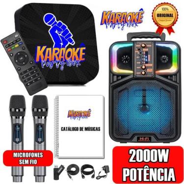 Imagem de Karaoke Party Box Profissional Preto Com Pontuação +2 Microfones Sem F