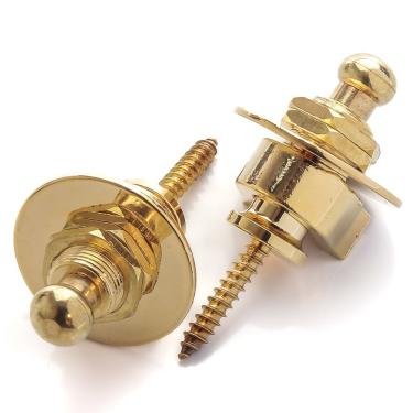 Imagem de Trava para Correia de Instrumento Straplock H5150_40 Par Dourada Metal Spirit