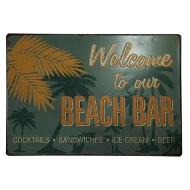 Imagem de Placa Decorativa De Metal Beach Bar Hd0271 Btc 35x26 - Btc Decor