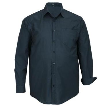 Imagem de Camisa Social LBL Masculina Plus Size Manga Longa Com Bolso Extra Gran