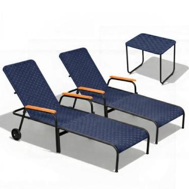 Imagem de Kit 2 Espreguiçadeiras AcquaFlex + Mesa de centro - Type Decor, Preto/