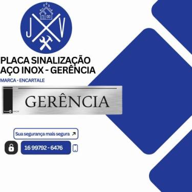 Imagem de Placa Sinalização Aço Inox - Gerência - EncartAle