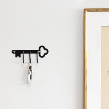 Imagem de Gancho Decorativo de Parede Chave Elegante Preto - Metaltru