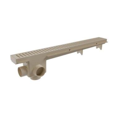 Imagem de Kit 10 Ralo Linear com Tampa Vazada 50 cm Astra Bege