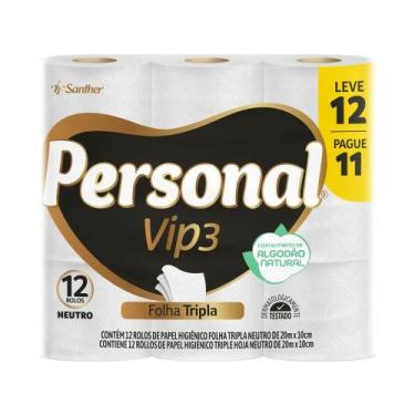 Imagem de Papel Higiênico Folha Tripla Personal Vip 12 Rolos 20m