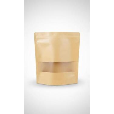 Imagem de Saco Kraft Fosco Visor Zip 20x30cm 50 Unid - Congratulations Store