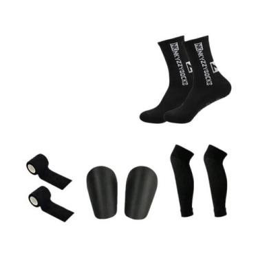 Imagem de Conjunto De Meias Antiderrapantes Para Futebol, Basquete Com Protetore