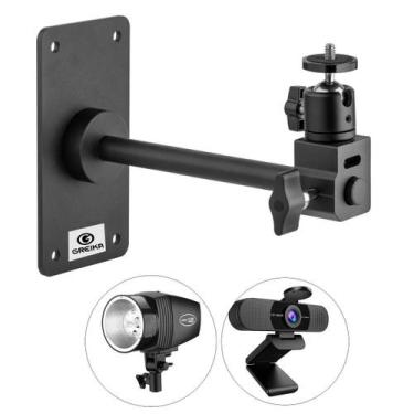 Imagem de Suporte Parede Teto Para Câmera Webcam Softbox Com Mini Ballhead Greik