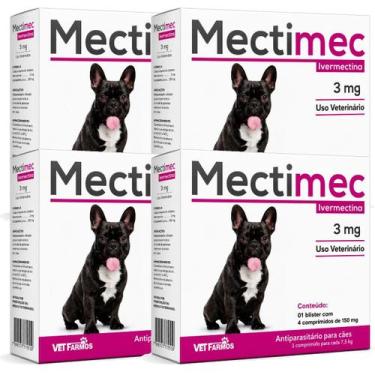 Imagem de Kit 4 Mectimec 3mg 4 Comprimidos - Vet Farmos