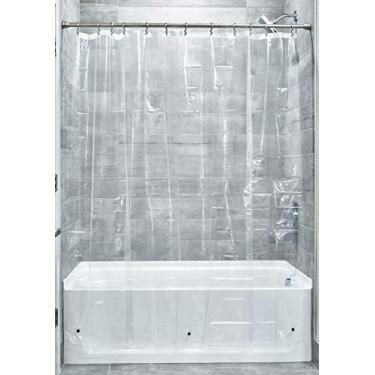 Imagem de iDesign Forro de vinil para chuveiro, 182,88 cm x 243,82 cm, transparente