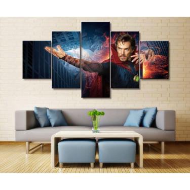 Imagem de Quadro Decorativo Doutor Estranho2 5 peças 130x65 cm em teci