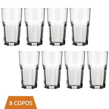 Imagem de Conjunto 8 Copo Bristol Transparente 340ml Vidro Drinks