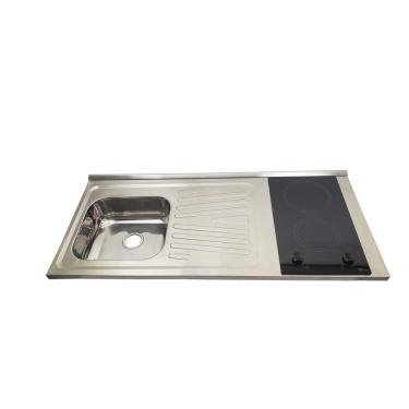 Imagem de Pia Fogão Elétrico 2 bocas Fabrinox 120x55cm, cuba esquerda