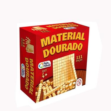 Imagem de Jogo Didatico De Madeira Com 111 Pecas Material Dourado