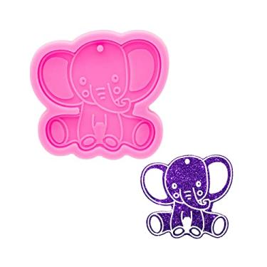 Imagem de Molde Silicone Chaveiro Elefante Resina Artesanato