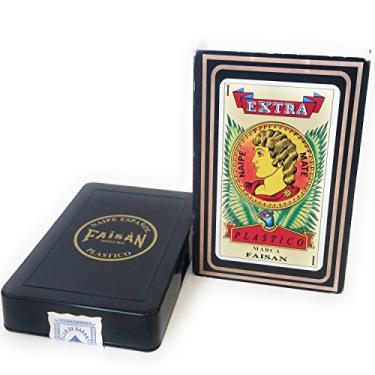 Imagem de Pasatiempos Gallo Baralho Mexicano Naipe Estilo Espanhol Faisan Extra Azul, 40 Cartas, Cor Azul