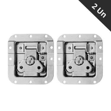 Imagem de Fecho de Metal Médio Borboleta c/Porta Cadeado - Kit 2 Un