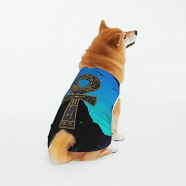 Imagem de Ivarunner Roupas para animais de estimação egípcias antigas camisetas engraçadas para cães, gatos de estimação casaco com capuz para cachorrinho colete para cães de estimação cobertor para cães pequenos, médios e grandes