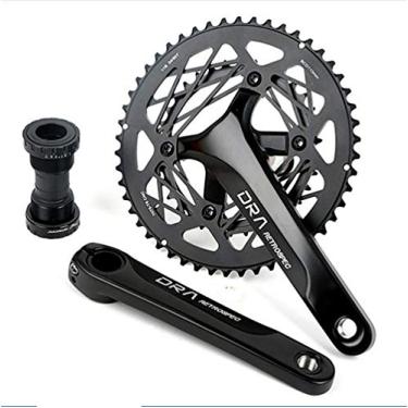 Imagem de Yajun Conjunto de manivela de bicicleta kit de suporte oco de liga de alumínio roda dentada compacta para bicicleta de estrada 22 velocidades 20 velocidades