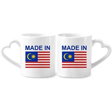 Imagem de Feito na Malásia Country Love Conjunto de canecas de porcelana de cerâmica para amantes de coração