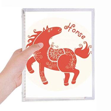 Imagem de Ano de cavalo animal China zodíaco vermelho caderno folha solta diário recarregável papelaria