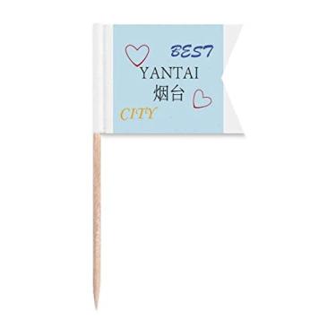 Imagem de China Port City Sign Art Deco Presente Moda Palito Bandeiras Marcação para Bolo Festa Prato de Queijo
