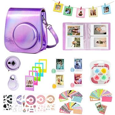 Imagem de CAlYOULE Kit de capa de acessórios para câmera instantânea Fuithree_browse-bin) Instax Mini 12/11, serve apenas para câmera Mini 11 com filtro, lente de selfie, adesivo de fuselagem e outros