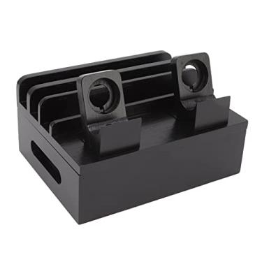 Imagem de Rack de Estação de Carregamento Multifuncional de 5 Portas, Design Magnético, Com Tapete Antiderrapante, para Telefones, Tablets, Relógios, Eletrônicos (Preto)