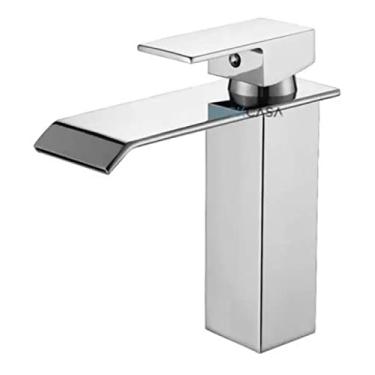 Imagem de Torneira Cascata Banheiro Misturado Pia Baixa Luxo T6006 Prata Luuk Young