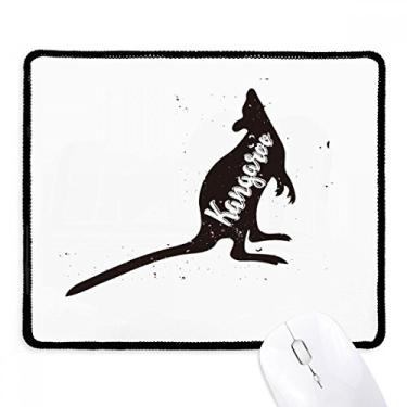 Imagem de Mousepad de borracha para jogos Kangaroo preto e branco com borda costurada