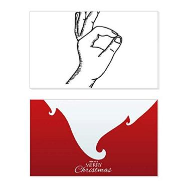 Imagem de OK Gesture Line Desenho Padrão Feriado, Feliz Natal, Cartão de Parabéns, Mensagem de Letras de Natal