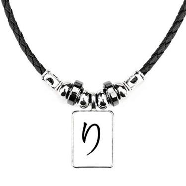 Imagem de DIYthinker Colar Japonês Hiragana Personagem RI Joia Torque Pingente de Corda de Couro