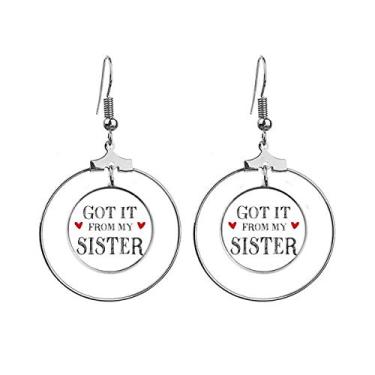 Imagem de For My Family Got It From My Sister Brincos de presente de argola pendente, joia circular