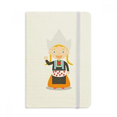 Imagem de Pigtails Girl Netherlands Caderno de desenho oficial de tecido capa dura diário clássico