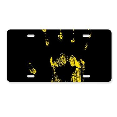 Imagem de DIYthinker Etiqueta de aço inoxidável para decoração de placa de carro com estampa de horror de Halloween