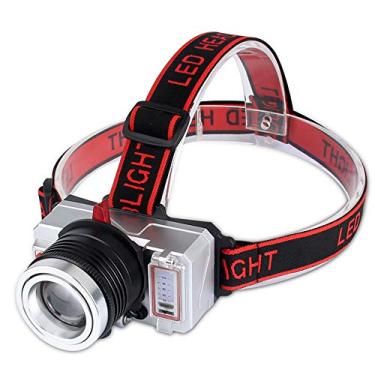 Imagem de N/H Farol com zoomable, 3 modos, luz de LED branca e amarela azul à prova d'água, alça ajustável para absorção de suor, lâmpada de cabeça leve para corrida, acampamento, pesca, caça