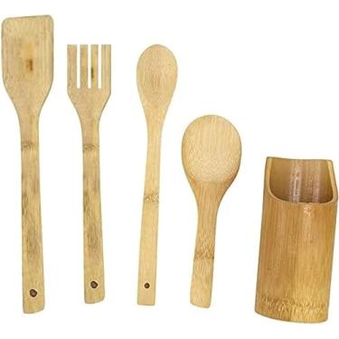 Imagem de Jogo De Talheres Em Bambu Com 4 Peças E Suporte 3943