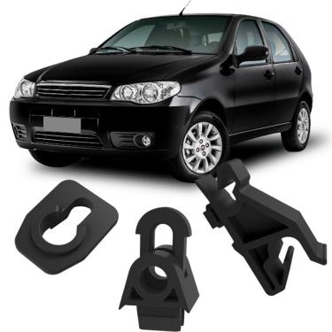 Imagem de Kit Grampos Presilhas Para Haste Vareta Do Capô Palio Fire G3 2004 até 2012 2013 2014 2015 2016 2017