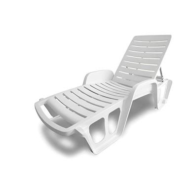 Imagem de Espreguiçadeira Plástica com Encosto Reclinável Espresso Móveis Branco