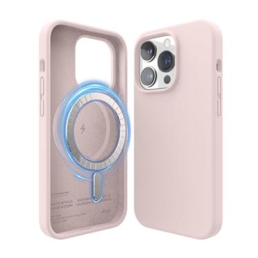 Imagem de elago Capa magnética compatível com MagSafe Capa MagSafe para iPhone 14 Pro MagSafe - Ímãs embutidos, capa de silicone líquido, à prova de choque, ímã forte - 15,5 cm [rosa adorável]