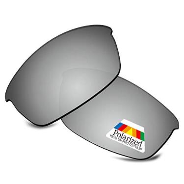 Imagem de Bwake Lentes de reposição para óculos de sol Oakley Flak Jacket - Prata acetinada polarizada