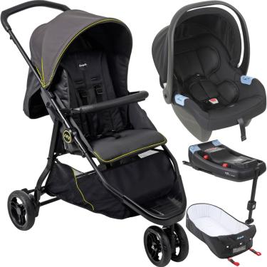 Imagem de Carrinho Moises Bebe Conforto Base ISOFIX Burigotto CR3 Neon