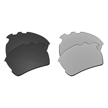 Imagem de EZReplace Lentes de reposição para óculos de sol Oakley Flak 2.0 XL ventilados OO9188 (lentes polarizadas) - Serve para armação ventilada Oakley Flak 2.0 XL (preto carbono + prata metálico)