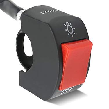 Imagem de 1 Piece Motorcycle Headlight Switch Handlebar Toggle Switch with On Off Push Button for U5 U7 U2 Motorcycles Scooter Electrombile Motorbike-7/8inch 22mm(Red)