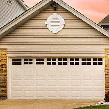 Imagem de 32 pacotes com painéis magnéticos para porta de garagem de 15,2 x 10,1 cm, dois decalques decorativos para porta de garagem de carro, decalques pretos falsos, ímãs à prova de intempéries, ferragens de metal para garagem, 2 carros